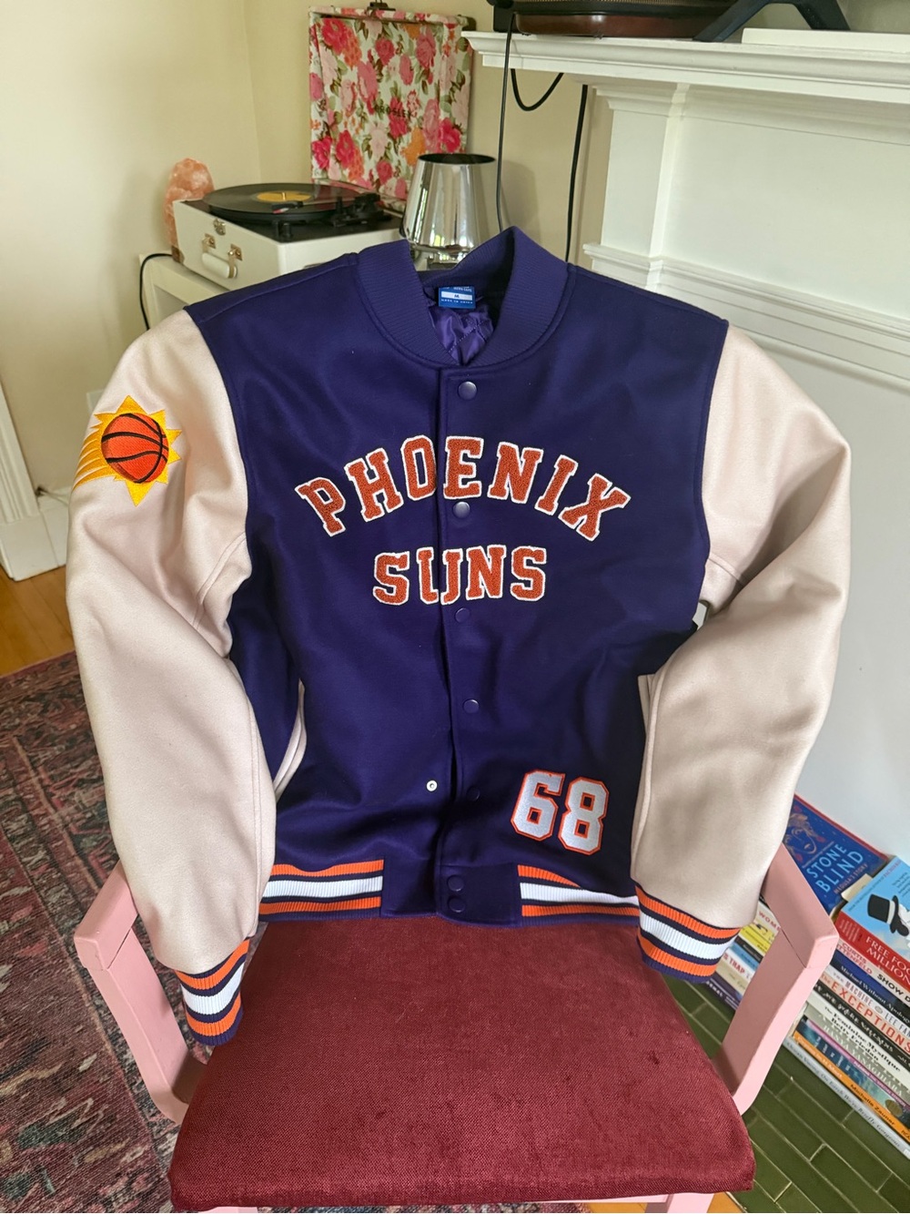 Phoenix Suns Quilted Purple & Cream Varsity Jacket